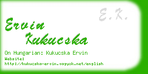 ervin kukucska business card